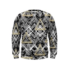 Retro Black And White Gold Design By Kiekiestrickland Kids  Sweatshirt by flipstylezfashionsLLC