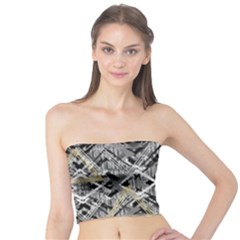 Retro Black And White Gold Design By Kiekiestrickland Tube Top by flipstylezfashionsLLC