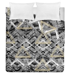 Retro Black And White Gold Design By Kiekiestrickland Duvet Cover Double Side (queen Size) by flipstylezfashionsLLC