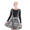 Retro black and white gold design by kiekiestrickland Suspender Skater Skirt View1