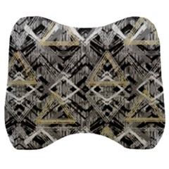 Retro Black And White Gold Design By Kiekiestrickland Velour Head Support Cushion by flipstylezfashionsLLC