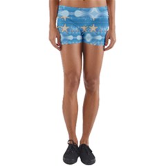 Adorably Cute Beach Party Starfish Design Yoga Shorts by flipstylezfashionsLLC