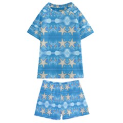 Adorably Cute Beach Party Starfish Design Kids  Swim Tee And Shorts Set by flipstylezfashionsLLC