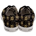 golden flowers on black with tiny gold dragons created by Kiekie Strickland Men s Low Top Canvas Sneakers View4