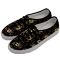 golden flowers on black with tiny gold dragons created by Kiekie Strickland Men s Classic Low Top Sneakers View2