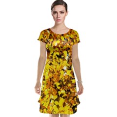 Birch Tree Yellow Leaves Cap Sleeve Nightdress by FunnyCow