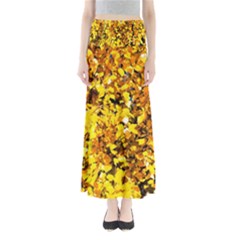 Birch Tree Yellow Leaves Full Length Maxi Skirt by FunnyCow