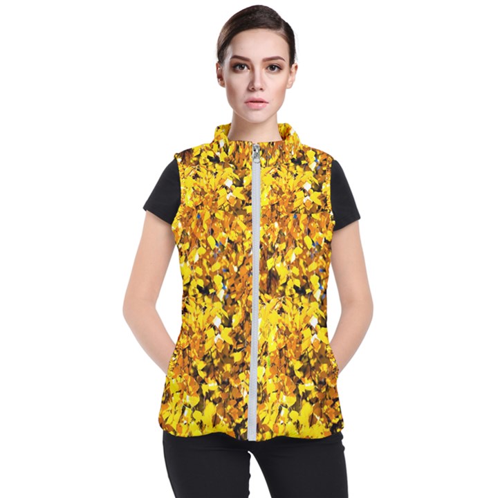 Birch Tree Yellow Leaves Women s Puffer Vest