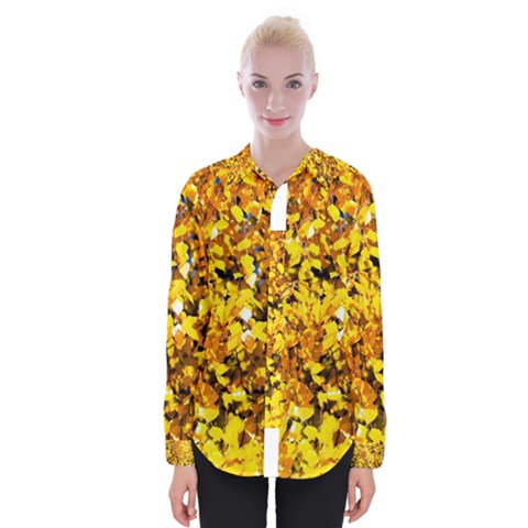 Birch Tree Yellow Leaves Womens Long Sleeve Shirt by FunnyCow