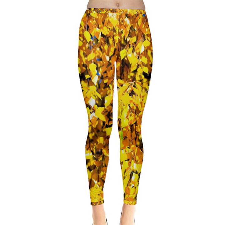 Birch Tree Yellow Leaves Inside Out Leggings