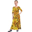 Birch Tree Yellow Leaves Kids  Quarter Sleeve Maxi Dress View1