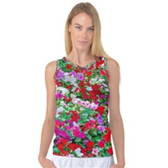 Colorful Petunia Flowers Women s Basketball Tank Top by FunnyCow