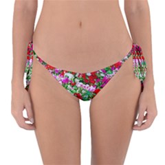 Colorful Petunia Flowers Reversible Bikini Bottom