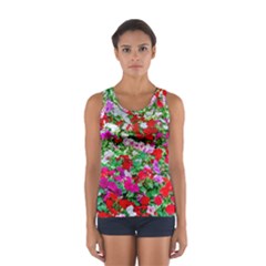 Colorful Petunia Flowers Sport Tank Top  by FunnyCow