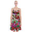 Colorful Petunia Flowers Spaghetti Strap Velvet Dress View1