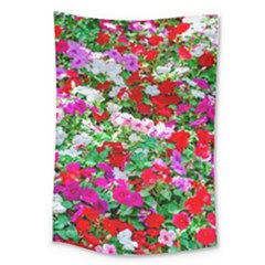 Colorful Petunia Flowers Large Tapestry by FunnyCow