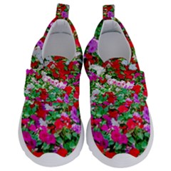 Colorful Petunia Flowers Velcro Strap Shoes