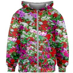 Colorful Petunia Flowers Kids Zipper Hoodie Without Drawstring by FunnyCow