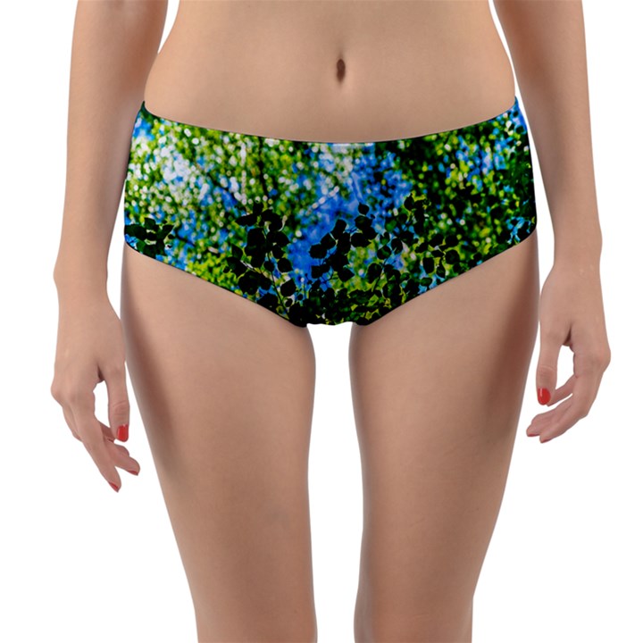 Forest   Strain Towards The Light Reversible Mid-Waist Bikini Bottoms