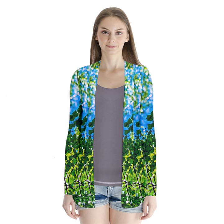 Forest   Strain Towards The Light Drape Collar Cardigan