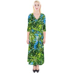 Forest   Strain Towards The Light Quarter Sleeve Wrap Maxi Dress by FunnyCow