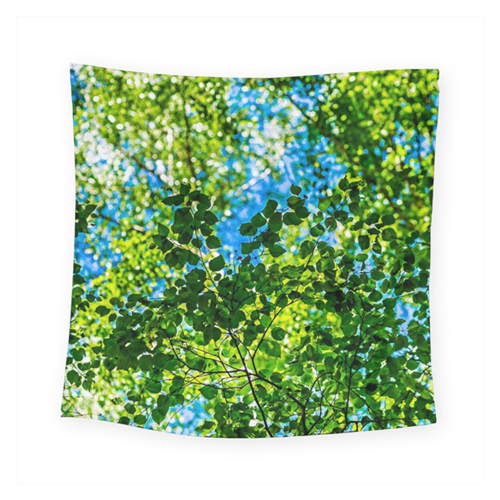 Forest   Strain Towards The Light Square Tapestry (Small)