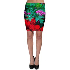 Bleeding Heart Flowers Bodycon Skirt by FunnyCow