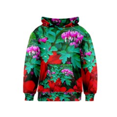 Bleeding Heart Flowers Kids  Pullover Hoodie by FunnyCow