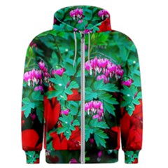 Bleeding Heart Flowers Men s Zipper Hoodie by FunnyCow