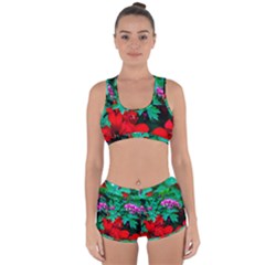 Bleeding Heart Flowers Racerback Boyleg Bikini Set by FunnyCow