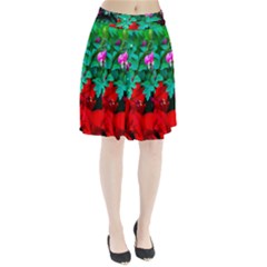 Bleeding Heart Flowers Pleated Skirt by FunnyCow