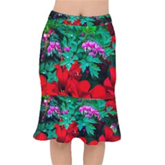 Bleeding Heart Flowers Mermaid Skirt by FunnyCow