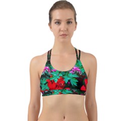 Bleeding Heart Flowers Back Web Sports Bra by FunnyCow