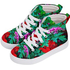 Bleeding Heart Flowers Kid s Hi-top Skate Sneakers by FunnyCow