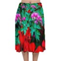 Bleeding Heart Flowers Velvet Flared Midi Skirt View1