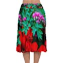 Bleeding Heart Flowers Velvet Flared Midi Skirt View2