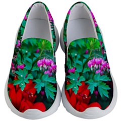 Bleeding Heart Flowers Kid s Lightweight Slip Ons by FunnyCow