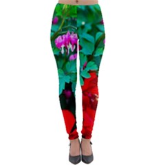 Bleeding Heart Flowers Lightweight Velour Leggings by FunnyCow