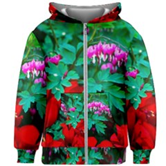 Bleeding Heart Flowers Kids Zipper Hoodie Without Drawstring by FunnyCow