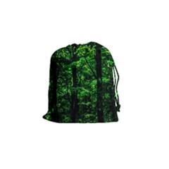 Emerald Forest Drawstring Pouches (small)  by FunnyCow