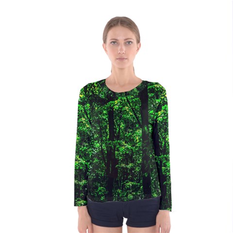 Emerald Forest Women s Long Sleeve Tee by FunnyCow