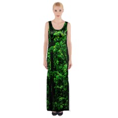 Emerald Forest Maxi Thigh Split Dress by FunnyCow