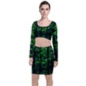 Emerald Forest Long Sleeve Crop Top & Bodycon Skirt Set View1