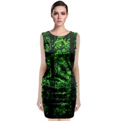 Emerald Forest Sleeveless Velvet Midi Dress by FunnyCow