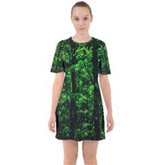 Emerald Forest Sixties Short Sleeve Mini Dress by FunnyCow