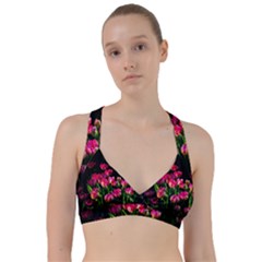 Pink Tulips Dark Background Sweetheart Sports Bra by FunnyCow