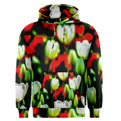 White And Red Sunlit Tulips Men s Pullover Hoodie by FunnyCow