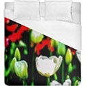 White And Red Sunlit Tulips Duvet Cover (King Size) View1