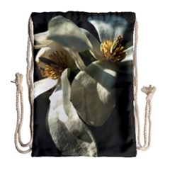 Two White Magnolia Flowers Drawstring Bag (large) by FunnyCow