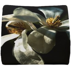 Two White Magnolia Flowers Seat Cushion by FunnyCow